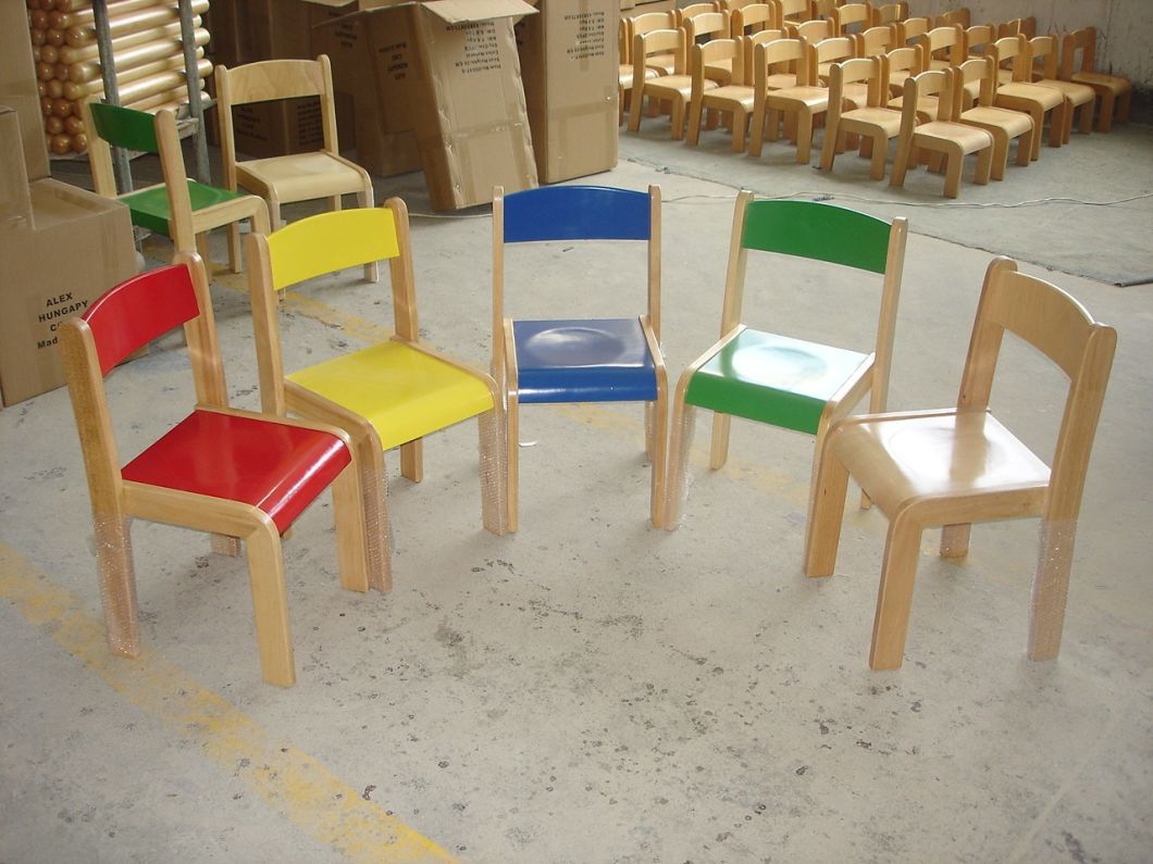 Wooden Chair for Kids with En1729-1 & En1729-2 Certificate Approved (Solid Wood 80515-80517)