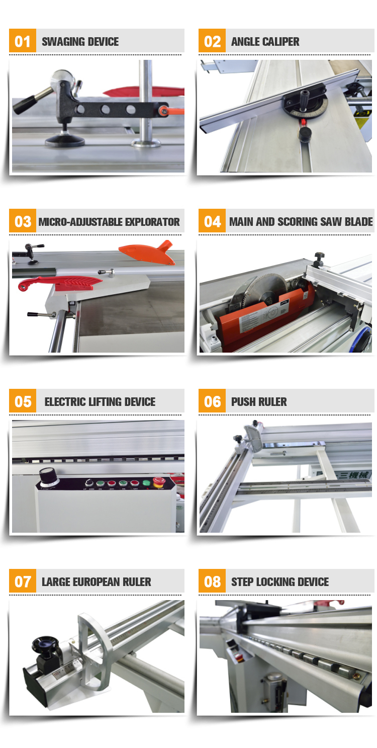 Wood Business Used Sliding Panel Table Saw with Extend Work Table
