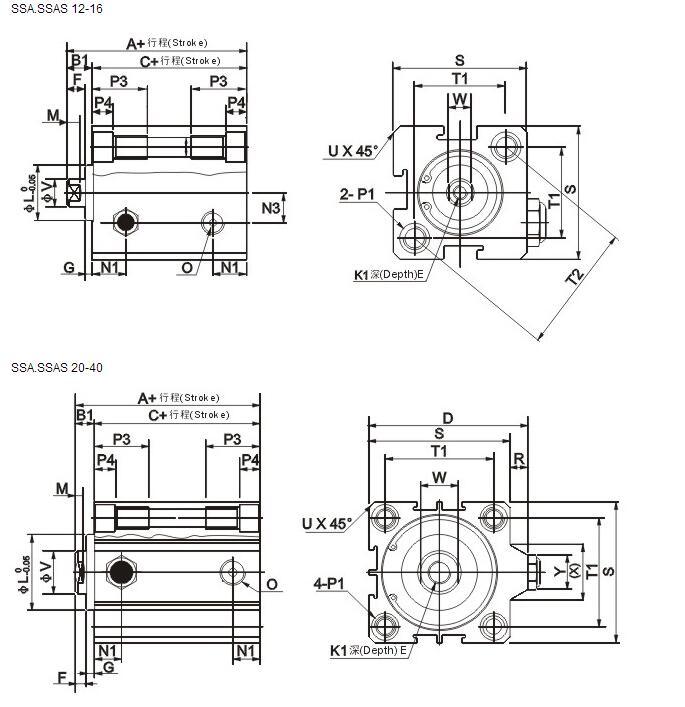 Sda Series Compact Pneumatic Cylinder