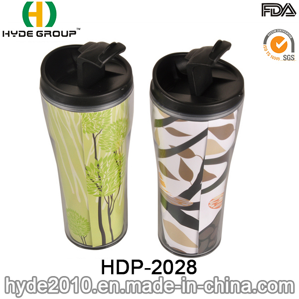 Classical Wall Paper Plastic Coffee Mug Travel Mug (HDP-2028)