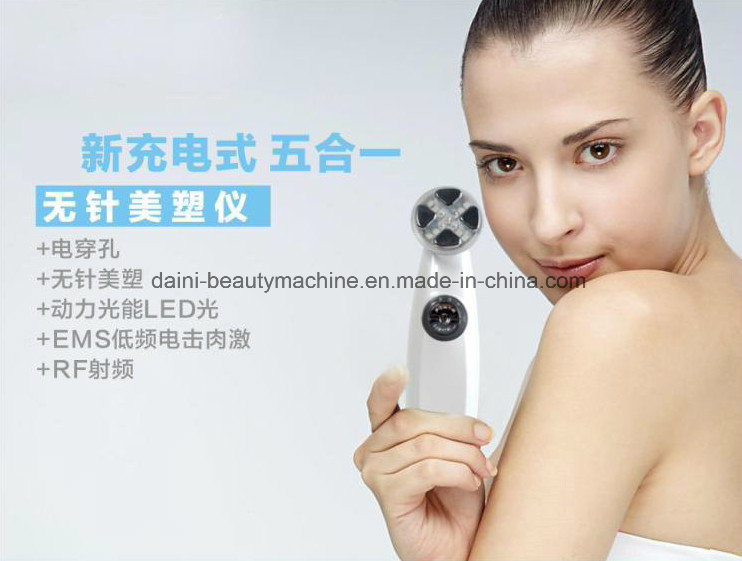 LED RF 5 in 1 Colors Skin & Electroporation Rejuvenation Anti-Aging Face Beauty Massager Us and EU Plug Facial Massager