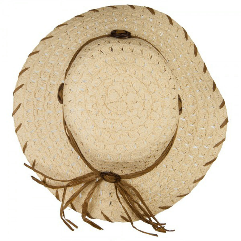 China Fashion Women's Coconut Buckle Straw Paper Bucket Sun Hat