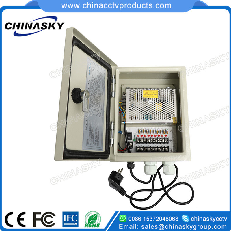 9 Channel 12V DC CCTV Waterproof Distribution Camera Power Supply Boxes (12VDC5A9PW)