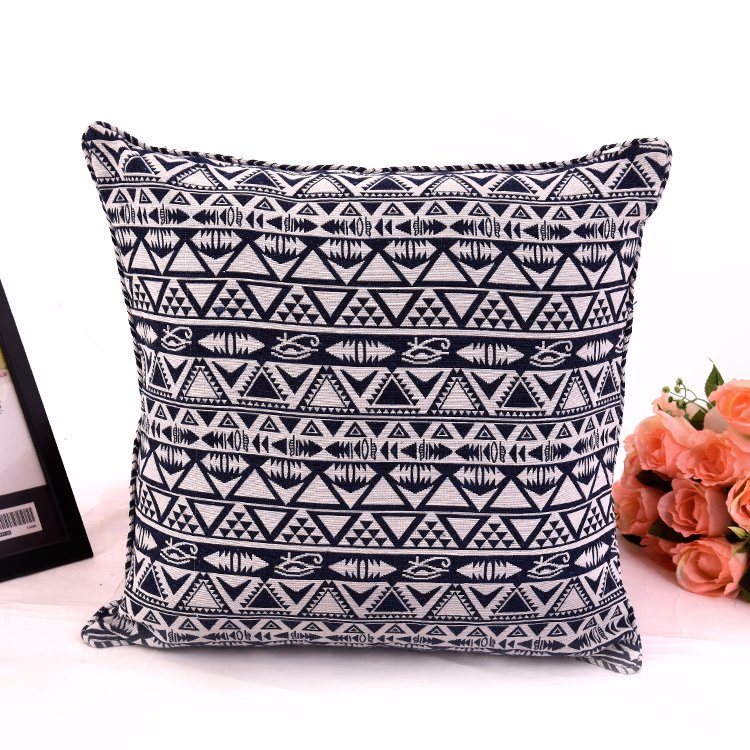 Hot Sale 100% Polyester Jacquard Plain Decorative Pillow