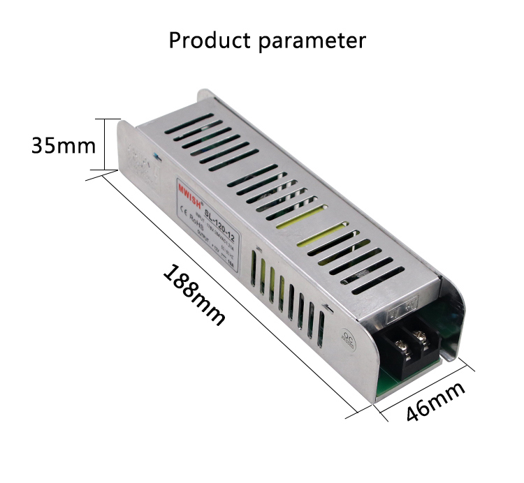 12V 10A 120W Indoor Constant Current LED Power Supply for LED Lights