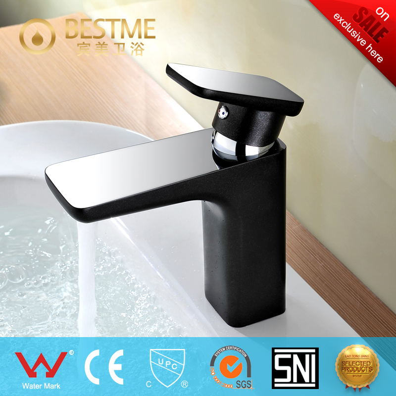 Black Baking Finish Single Handle Brass Basin Mixer (BM-B10030K)