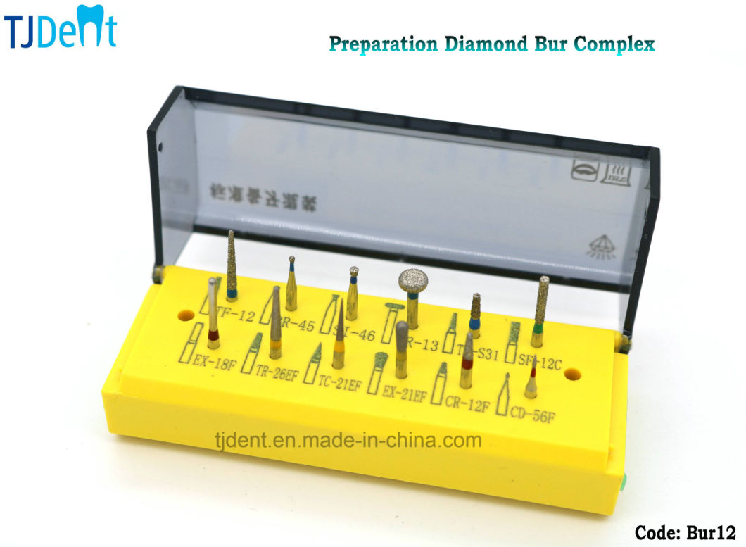 Dental Preparation Diamond Bur and Box Complex Set