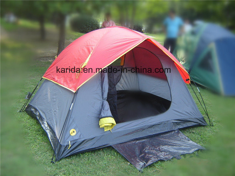 4p Double Layers Half Cover Camping Tent