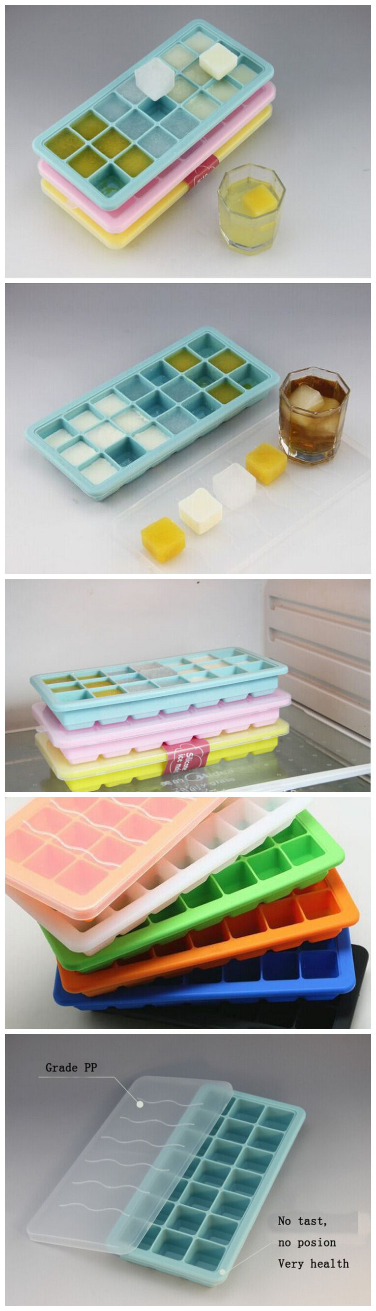 Dehuan Easy to Press Silicone Ice Molds