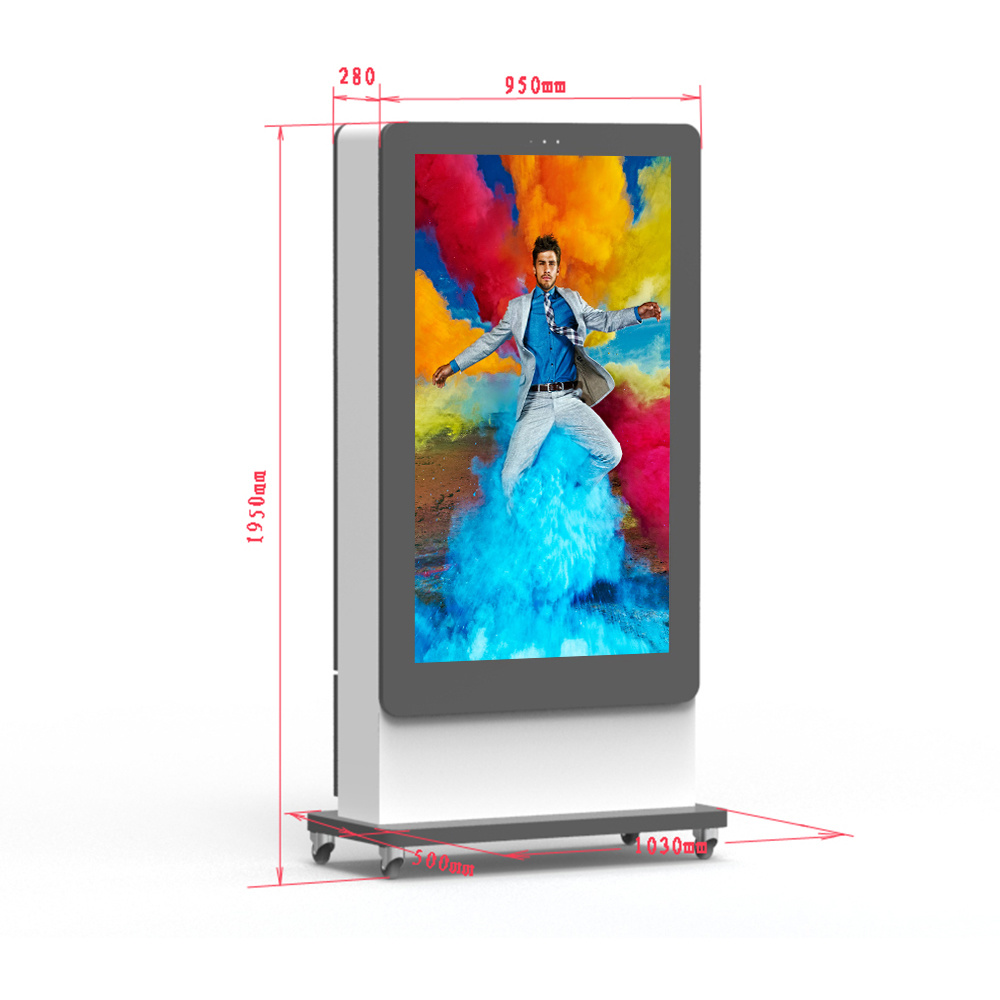 65 Inches Outdoor Pole Anti-Reflective Ultra Bright Screen LCD Display