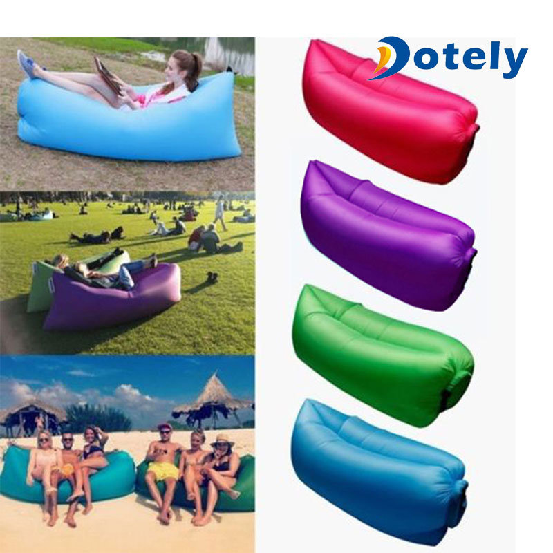 Inflatable Lazy Air Bag Camping Lounger Sofa Sleeping Bag Beach