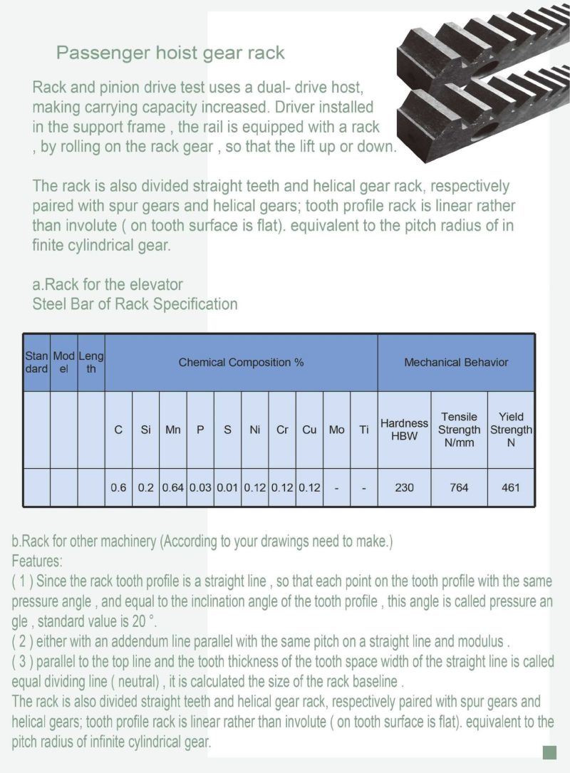 Pinion Gear for Construction Hoist -- Driving Gear Transmission Gears