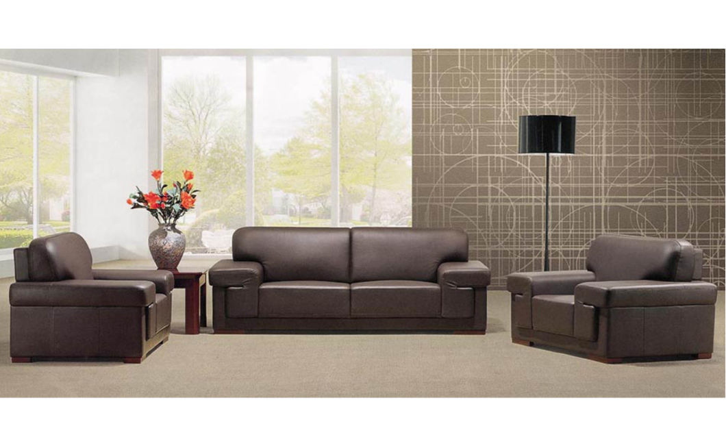 Commercial Office Room Reception Leather PU Office Sofa Set
