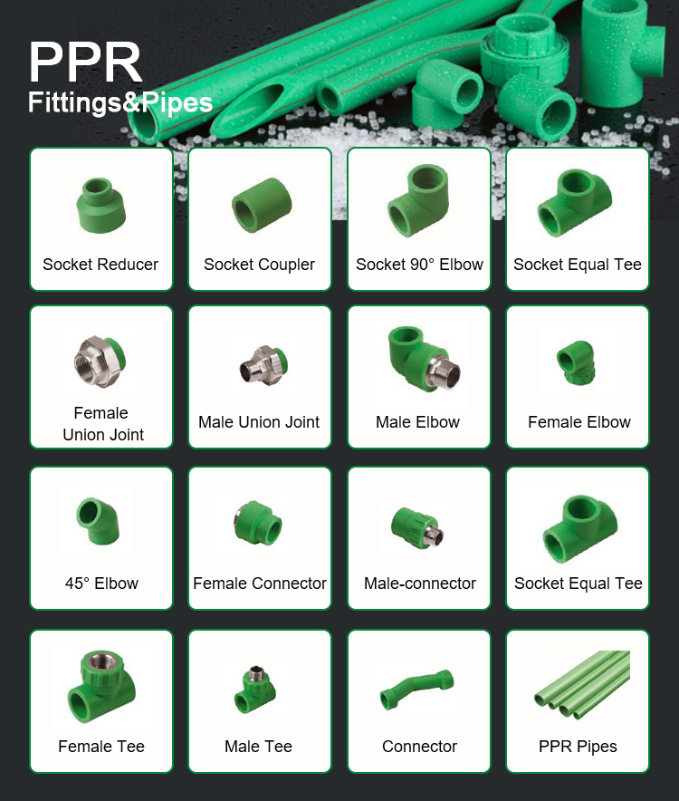 100% Pure and New Material PPR Pipe and Fittings
