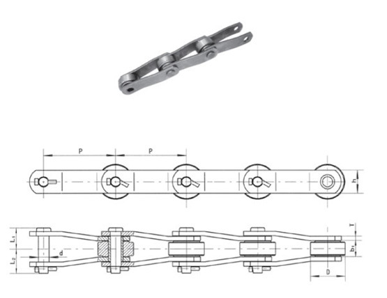 Offset Link Bagasse Carrier Sugar Mill Roller Conveyor Chain for Transmission 2184 1796