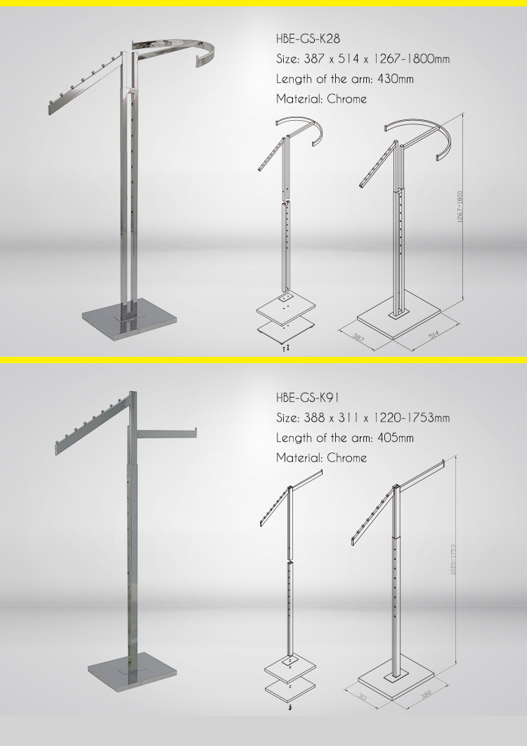 Clothes Store Display Rack Garment Rail