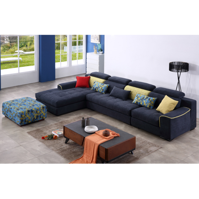 Modern Design Sectional Sofa with Flannel High Quality Fabric for Hotel Bed Room Furniture-Fb1146