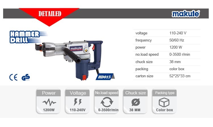 Demolition Hammer/Electric Demolition Hammer 1050W 38mm (HD015)