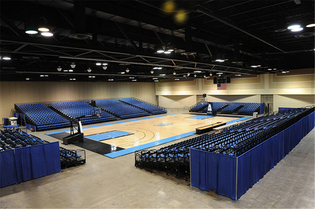 Basketball Temporary Grandstand Seats Indoor Telescopic Bleachers for Rental