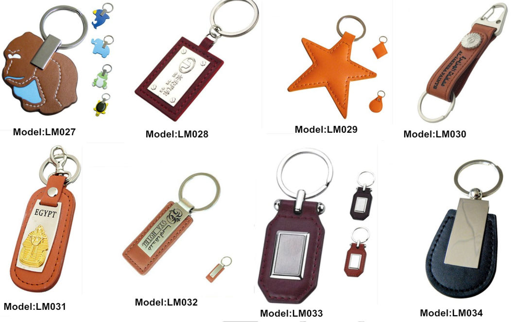 Custom Logo Real Leather Keyholder Keychain for Gifts