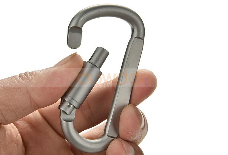 Outdoor Silver D-Type Aluminum Alloy Mountaineering Hanging Carabiner Buckle