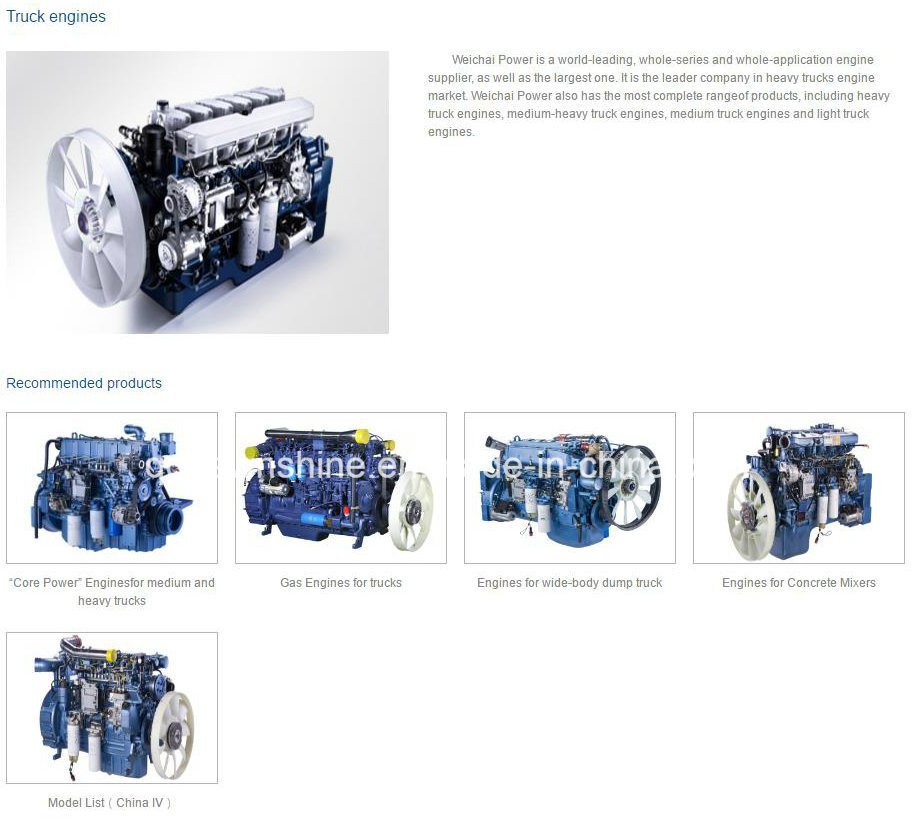 Chinese Diesel Engine Shacman FAW Beiben HOWO Dongfeng Truck Engine and Spare Parts Price