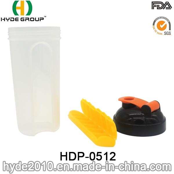 600ml Newly Plastic Protein Shaker Bottle (HDP-0512)