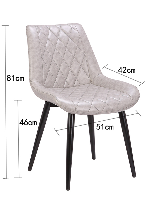 Steel Frame Stackable Leather Dining Chair for Hotel