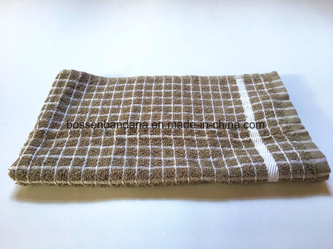 OEM Produce Custom Jacquard Cotton Terry Checks Tea Towel Kitchen Towel Textiles