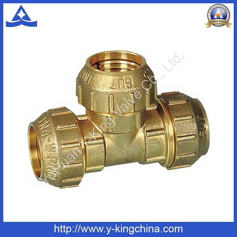 Brass Spanish Tee Coupling with Compression Ends (YD-6048)