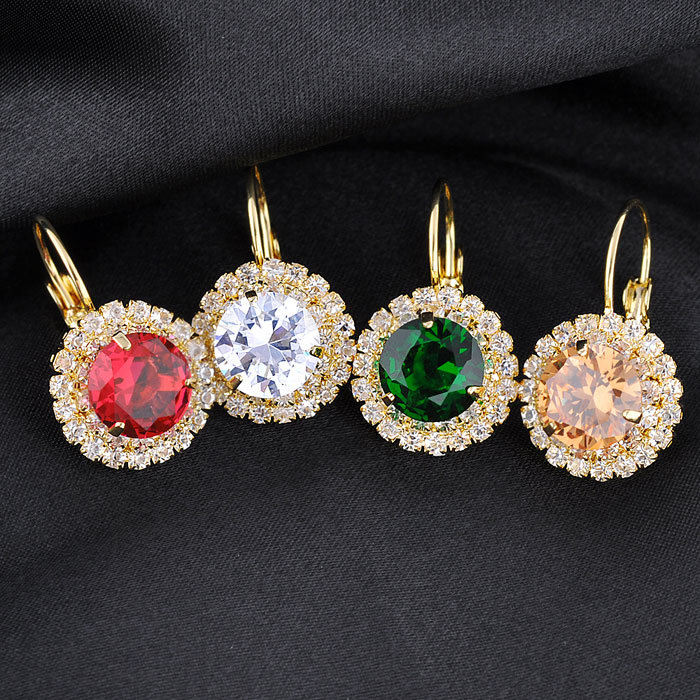 Fashion Christmas Gold Color Crystal Earrings for Women