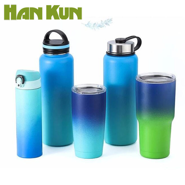 Double Wall Vacuum Insulated Thermal Stainless Steel Water Bottle, Wide Mouth with Straw Cap