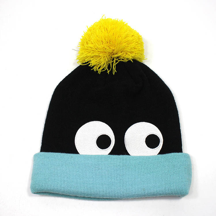 Custom Jacquard High Quality Funny POM POM Beanie