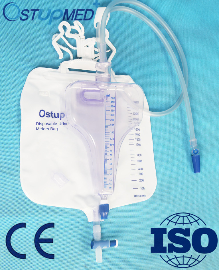 1500ml PVC Disposable Urine Bag with Push Outlet