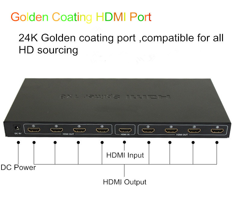 HDMI Cable to HDMI Connector 1X8 Switch Splitter 4K 2K