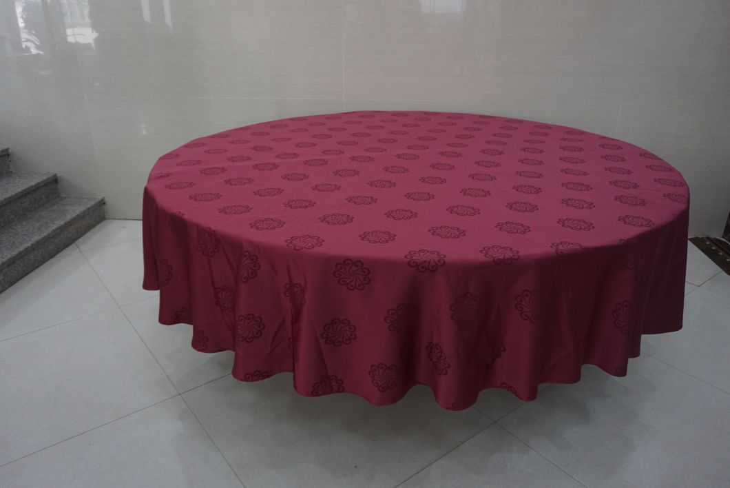 Red Pattern Fabric Cloth Cover for Round Metal Iron Dining Table Ultra Size 180*180