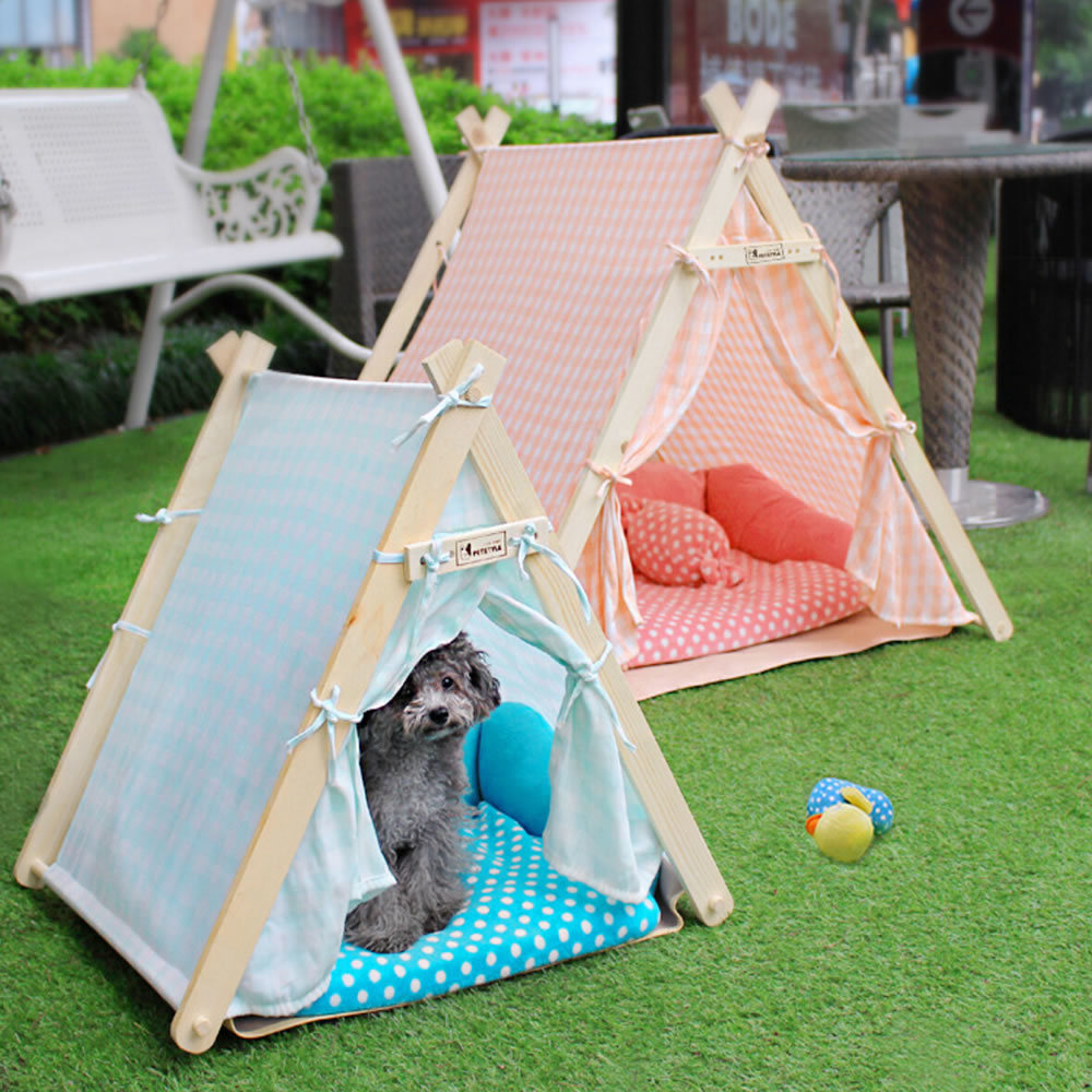 Indoor Wooden Indian Pet Tent for Dog, Puppy, Cat