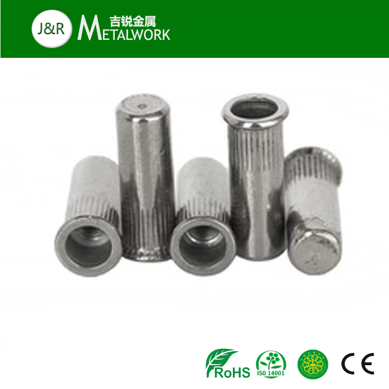 A2 A4 Ss304 Ss316 Stainless Steel Knurled Flat Head / Countersunk Head / Hex Head Rivet Nut