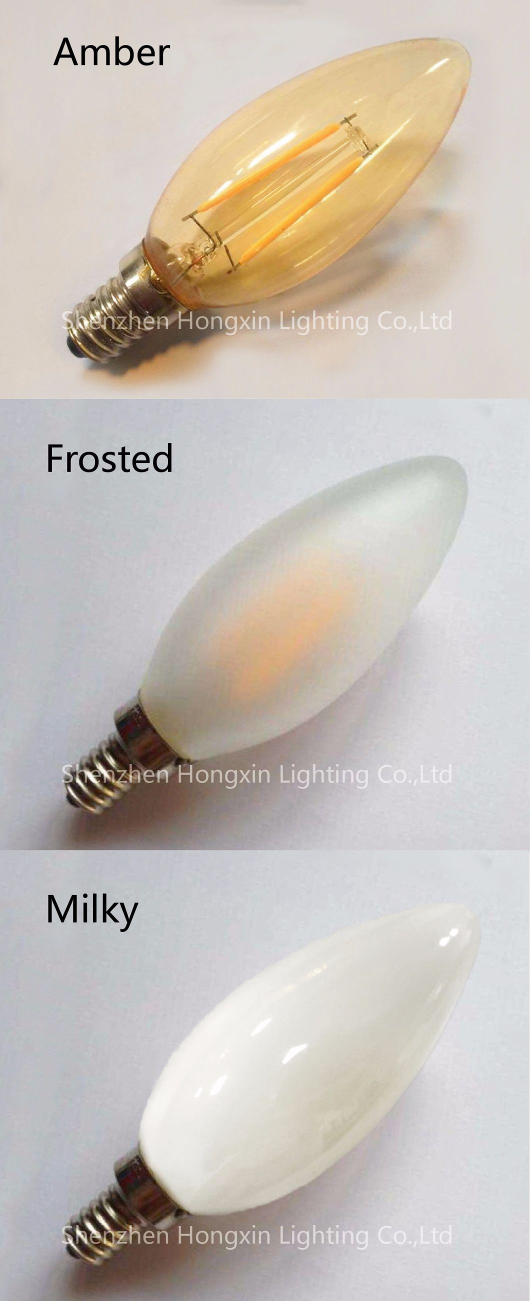 E27 LED Filament Bulbs 2700K 3000K, LED Filament 3W C35, 3W Filament LED for Christmas Decoration