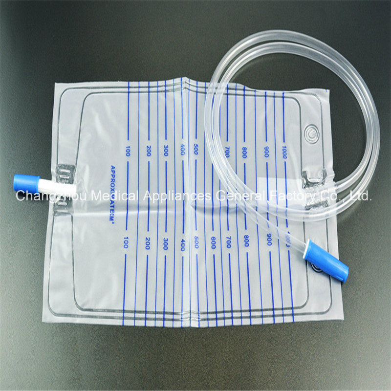 Disposable Urine Drainage Bag with Pull-Push Value 1000ml