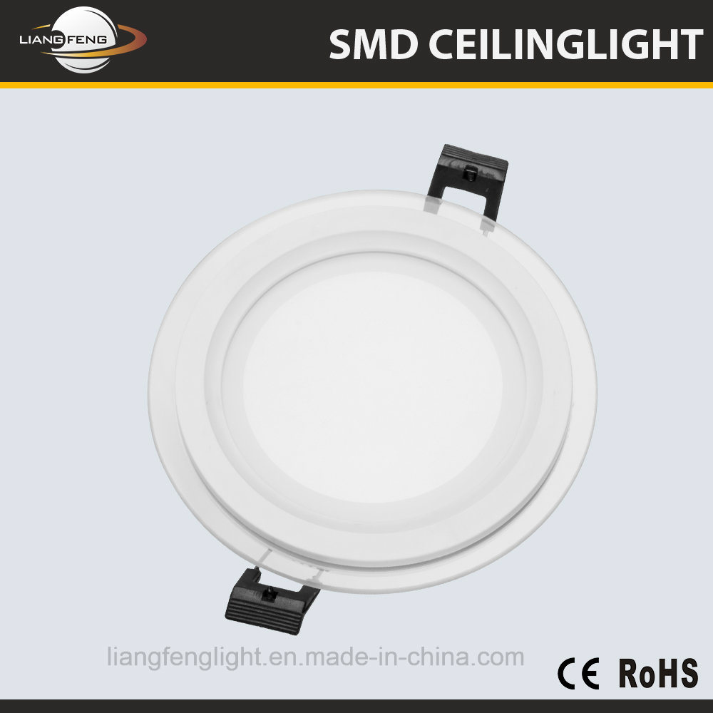 High Lumen Round or Square 2835 SMD LEDs Recessed 18W LED Ceiling Panel Light with Glass Diffuser