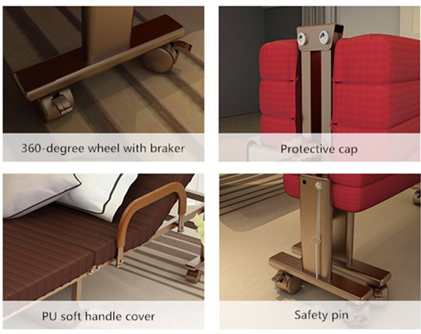 Hospital Portable Manual Folding Bed