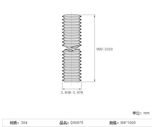 DIN975 Stainless Steel Threaded Rods