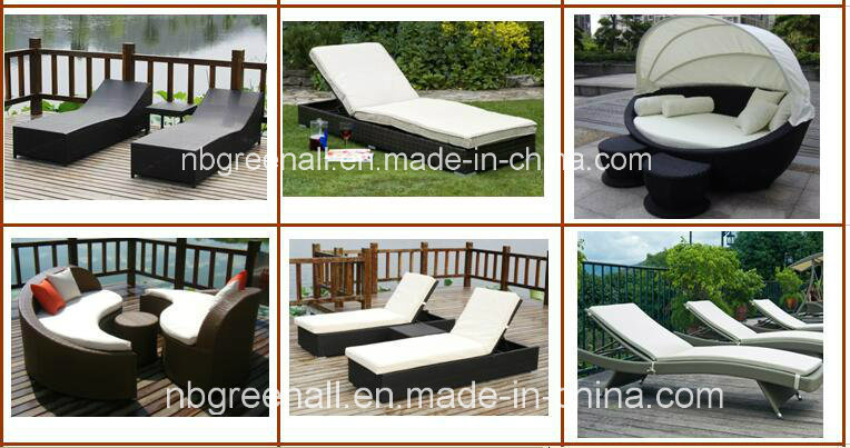 Outdoor Rattan Chaise Lounge, Double Wicker Sunlounger