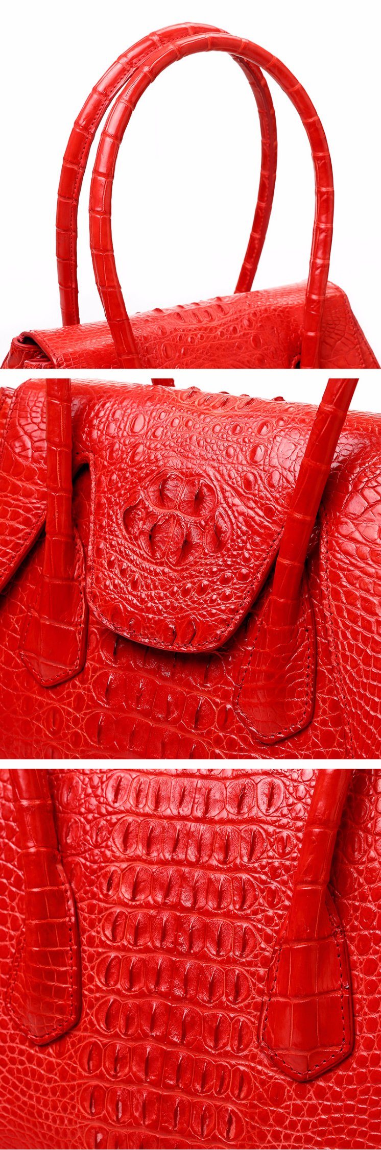 Luxury Beautiful Design Red Genuine Crocodile Leather Evening Bag for Ladies with Cites Certificate