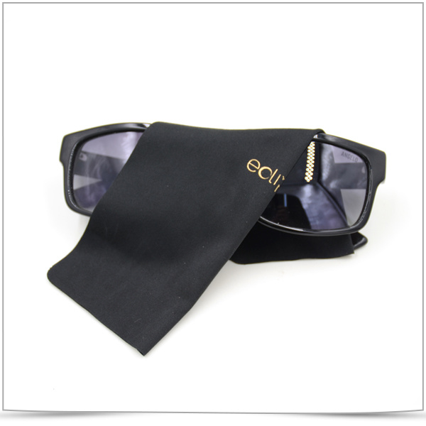 2016 Promotional Microfibre Sunglasses Cleaning Cloth with Gold Stamping