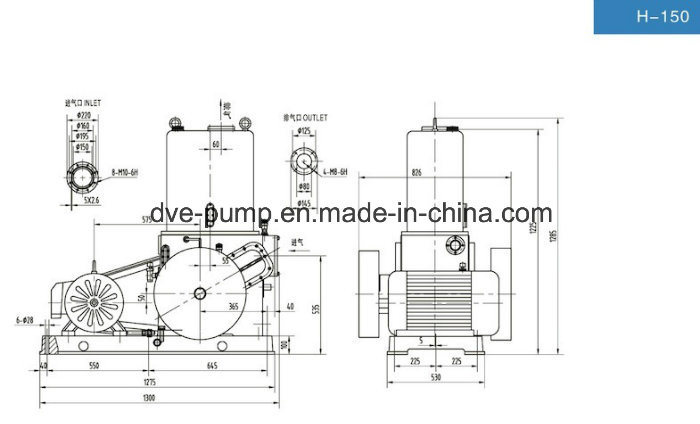 Rotary Piston Pump as Roots Vacuum System Backing Pump H-150