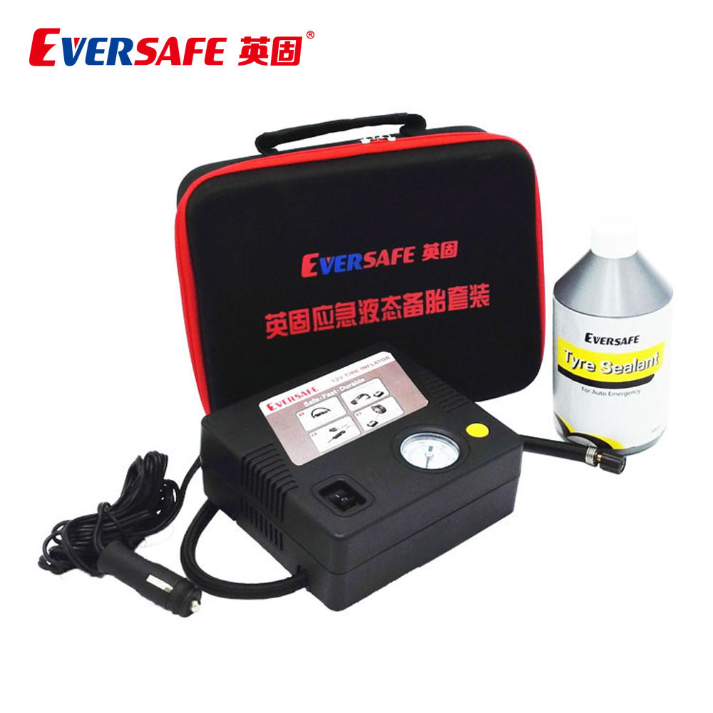 Eversafe Mini 12V Air Compressor Tire Repair Tool Kit