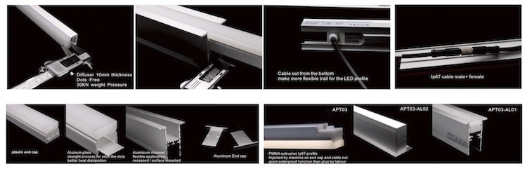 New Design Inground Recessed Installation High Quality Waterproof LED Linear Profile for Office Lighting