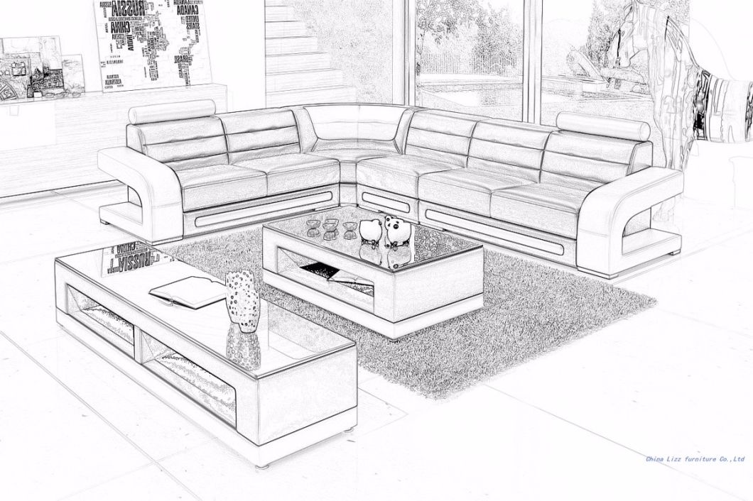Modern Office Furniture Sectional Leather Sofa